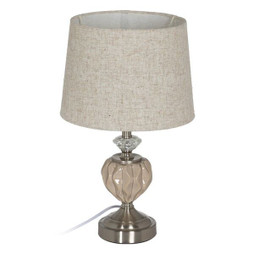 BigBuy Home S8805163 - Desk lamp Beige Silver Metal Crystal 10 W 220 V 27 x 27 x 44 cm