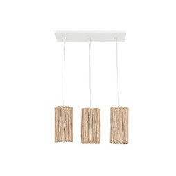 Home ESPRIT S3054223 - Suspension Blanc Naturel Bois deucalyptus 50 W 20 x 20 x 40 cm