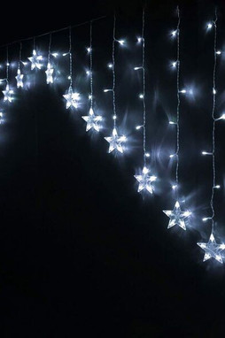 BigBuy Christmas S8803707 - Barrière lumineuse LED Blanc Etoiles