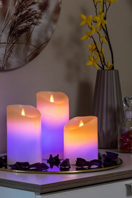 InnovaGoods V0103781 - Multicolour Flame-Effect LED Candles with Remote Control Lendles 3 Units