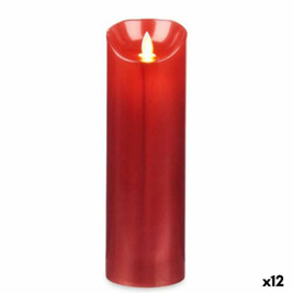 Acorde S3629968 - Bougie LED L-Y8025-YBH-R Rouge 8 x 8 x 25 cm (12 Unités)