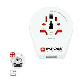 Skross S7914088 - Adaptateur de courant 1500267 United Kingdom International 1 x USB