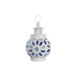 DKD Home Decor S3043710 - Lampe de bureau Métal Blanc Multicouleur 220 V 50 W 19 x 19 x 33 cm