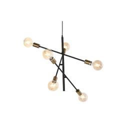 DKD Home Decor S3043656 - Suspension 60 x 52 x 50 cm Noir Doré Métal 50 W