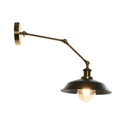 DKD Home Decor S3043659 - Applique Noir Doré Métal 50 W Vintage 220 V 26 x 53 x 23 cm