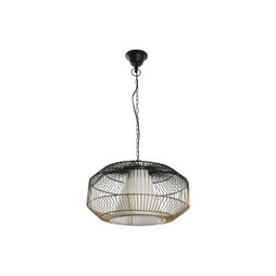 DKD Home Decor S3043693 - Suspension 42 x 42 x 23 cm Noir Doré Fer 50 W