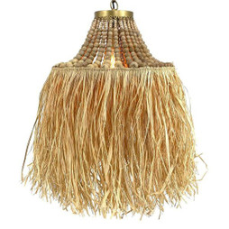 BigBuy Home S8803110 - Ceiling Light Natural Metal Wood 40 x 40 x 45 cm