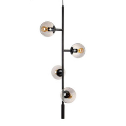 BigBuy Home S8800977 - Ceiling Light 40 x 40 x 234 cm Crystal Black Metal Ø 15 cm Modern