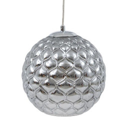 BigBuy Home S8801853 - Suspension Verre Argent Fer Ø 20 cm 23 x 23 x 21,5 cm
