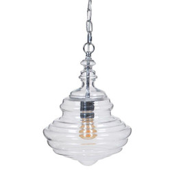 BigBuy Home S8801447 - Suspension 28 x 28 x 36 cm Verre Métal Argent