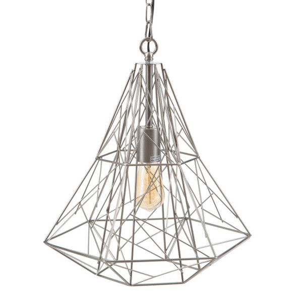 BigBuy Home S8800487 - Suspension Métal Argent 35 x 35 x 45 cm