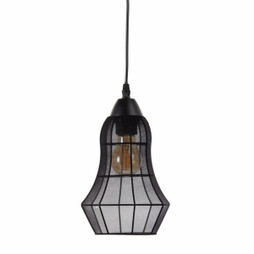 BigBuy Home S8800625 - Suspension Noir Métal Ø 15 cm