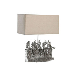 DKD Home Decor S3043642 - Lampe de bureau 36 x 21,5 x 43 cm Argenté Beige Métal Résine 220 V 50 W