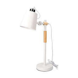 EDM Product S7902690 - Flexo/Lampe de bureau EDM 32115 Blanc Bois Métal 60 W E27 Ø 15 x 54 cm Vintage