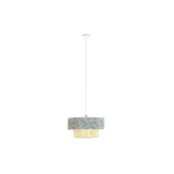 DKD Home Decor S3041875 - Deckenlampe natürlich Schwarz Polyester Weiß grün 40 W 50 W (46 x 46 x 25 cm)