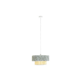 DKD Home Decor S3041875 - Suspension Naturel Noir Polyester Blanc Vert 40 W 50 W (46 x 46 x 25 cm)