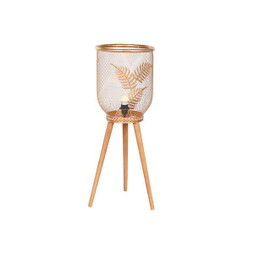 DKD Home Decor S3040182 - Lampe de bureau Doré Métal Marron 220 V 50 W Pin (32 x 32 x 90 cm)