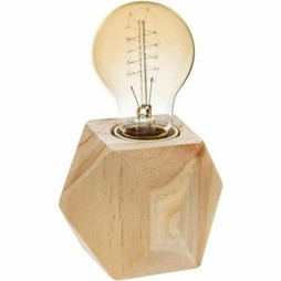 Atmosphera S7910456 - Lampe de bureau Hexagonal 7,5 x 8 cm Bois