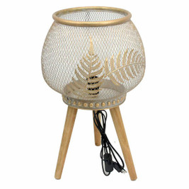 DKD Home Decor S3040183 - Desk lamp Golden Metal Wood (33 x 33 x 51 cm)