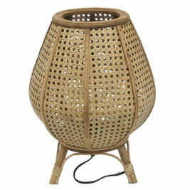 DKD Home Decor S3040185 - Desk lamp Brown Rattan 50 W (29 x 29 x 40 cm)