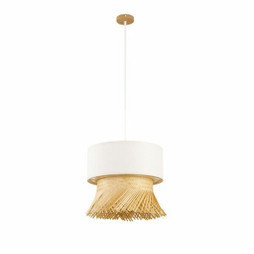 DKD Home Decor S3040119 - Deckenlampe Polyester Bambus (40 x 40 x 39 cm)
