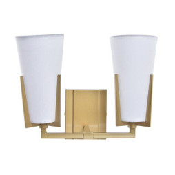 DKD Home Decor S3031466 - Wandleuchte Kristall Gold Metall Weiß Moderne (30 x 18 x 23 cm)