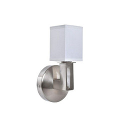 DKD Home Decor S3031461 - Wandleuchte Silberfarben Metall Polyester Weiß 220 V 40 W (12 x 10 x 22 cm)