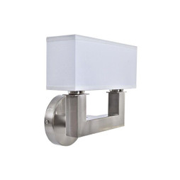 DKD Home Decor S3031460 - Wandleuchte Silberfarben Metall Polyester Weiß 220 V 40 W (25 x 14 x 24 cm)