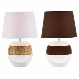 DKD Home Decor S3021039 - Tischlampe aus Keramik Polyester Schnur (28 x 28 x 43 cm) (2 pcs)