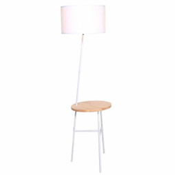 DKD Home Decor S3020755 - Stehlampe Weiß Braun Polyester Metall Kiefer (40 x 65 x 152 cm)