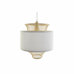 DKD Home Decor S3020693 - Deckenlampe Weiß Polyester Bambus (40 x 40 x 52 cm)