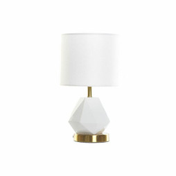 DKD Home Decor S3020830 - Tischlampe 8424001847235 aus Keramik Gold Metall Weiß 220 V 50 W (20 x 20 x 37 cm)