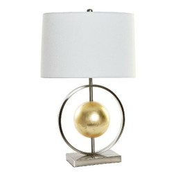 DKD Home Decor S3014564 - Tischlampe 8424001806843 Weiß Gold Silberfarben Metall 60 W 220 V 40 x 22 x 64 cm