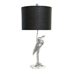 DKD Home Decor S3014557 - Tischlampe Schwarz Silberfarben Harz 60 W 220 V 33 x 33 x 74 cm