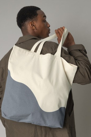 Westford mill WM235 - ØKOLOGISK BOMULL WAVE PRINT MAXI TOTE