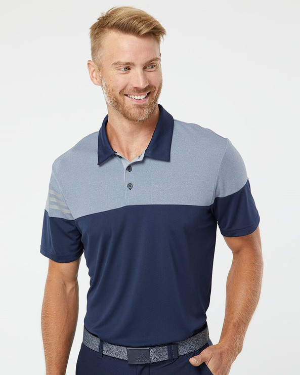 Adidas A213 - Polo à 3 bandes à couleurs froides