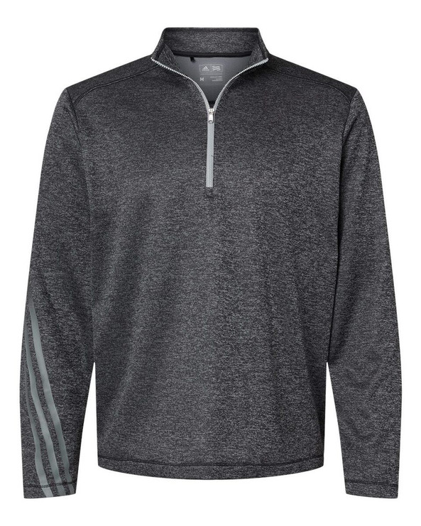 Adidas A284 - Brushed Terry Heathered Quarter-Zip Pullover