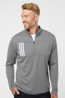 Adidas A482 - Pull 3-Stripes Double Knit Quarter-Zip Pullover