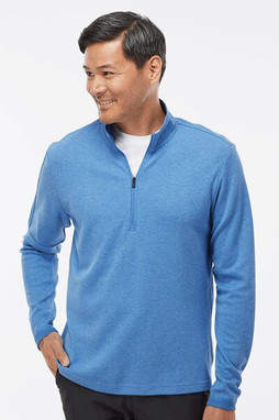 Adidas A554 - Pull à 3 bandes avec quart de zippé