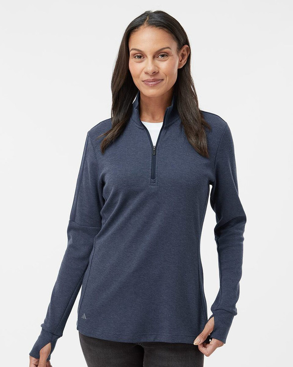 Adidas A555 - Women's 3-Stripes Quarter-Zip Sweater