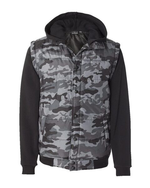 Burnside 8701 - Gilet en nylon avec manches en polaire