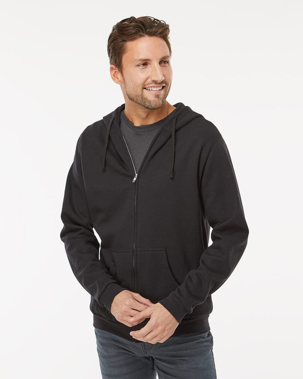 M&O 3331 - Sweat à capuche polaire unisexe avec fermeture à glissière