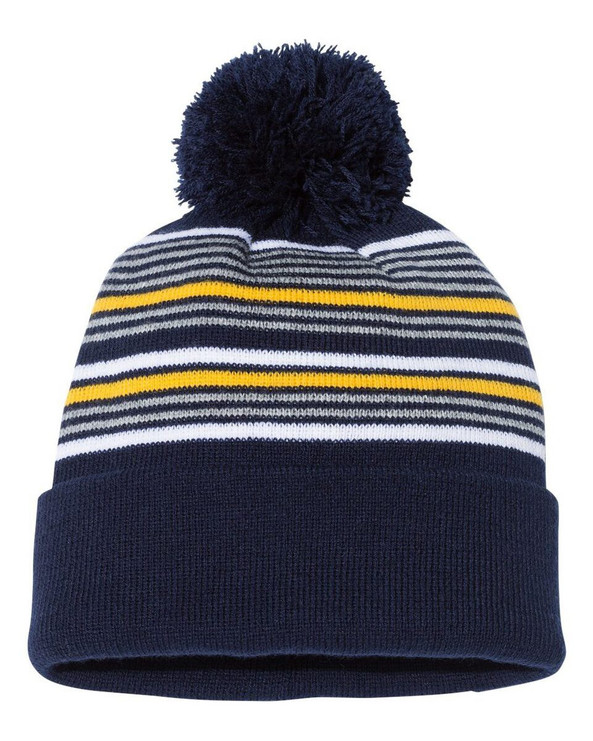 Sportsman SP60 - Bonnet à pompon rayé de 12 pouces