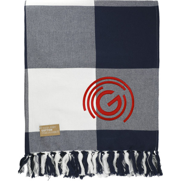Field & Co. 1081-72 - 100% Organic Cotton Check Throw Blanke
