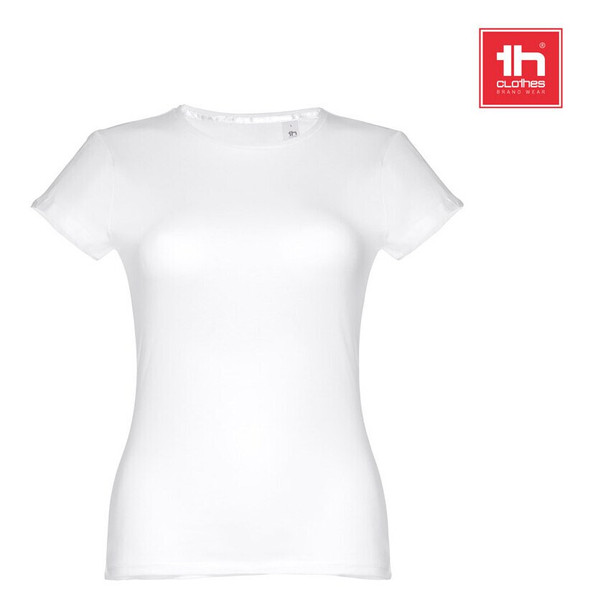 TH Clothes 30105 - T-shirt femme en coton ceinturé. Couleur blanche
