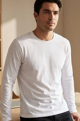 TH Clothes 30123 - Men's long-sleeved tubular cotton T-shirt