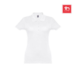 TH Clothes 30134 - Polo manches courtes ceinturé pour femme en coton cardé