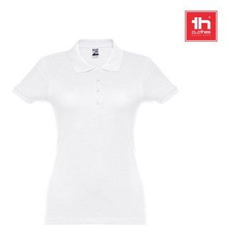 TH Clothes 30134 - Short-sleeved fitted polo for women in 100% cotton