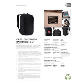 Case Logic 8151-62 - Invigo Recycled 16” Laptop Backpack
