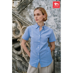 TH Clothes 30158 - Camisa oxford de manga curta para senhora